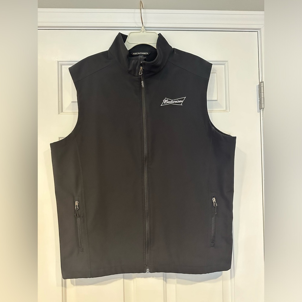 Port Authority Black Zip Vest Budweiser